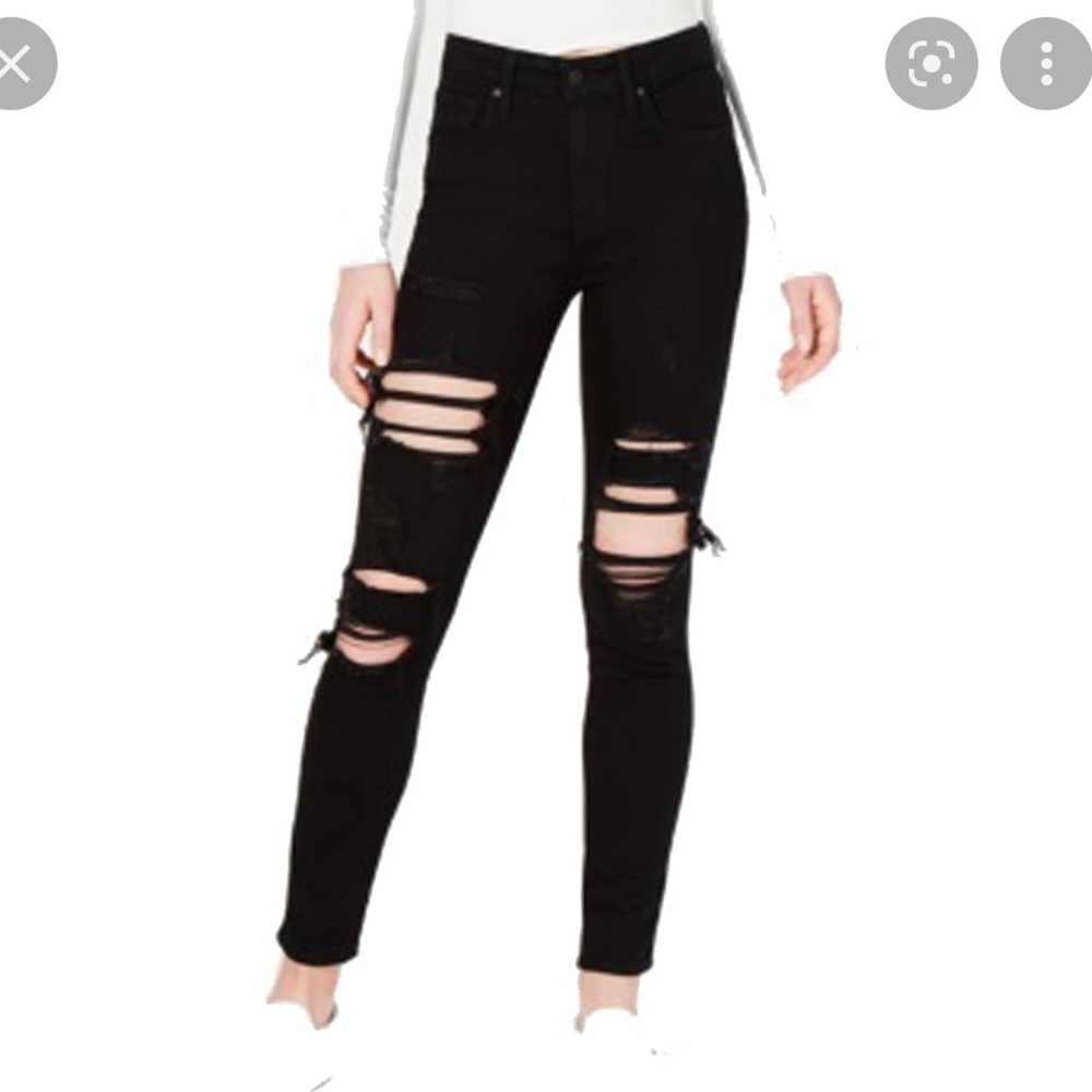 NWT LEVIS high rise skinny black distressed jeans - size 27